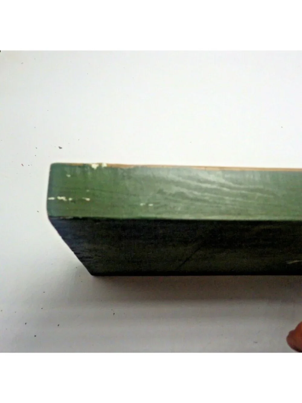 Crackle Painted Floral Tole Painting wood Tray Green - Picture 6 of 6